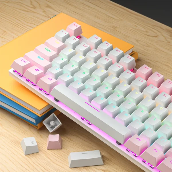 Pink Mechanical Keyboard - Wired RGB Backlight - Image 2