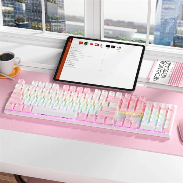 Pink Mechanical Keyboard - Wired RGB Backlight - Image 6