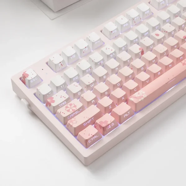 Pink Mechanical Keyboard Sakura Keycaps Set - Image 2