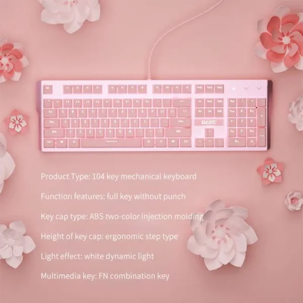 Pink Mechanical Keyboard for PC/Laptop - Image 4