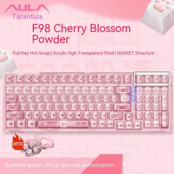 Tri-Mode Pink Mechanical Keyboard