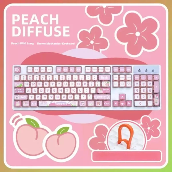 Multi-Mode Pink Mechanical Keyboard