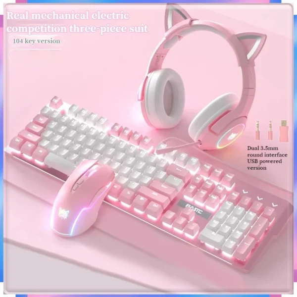 Pink Mechanical Keyboard Set