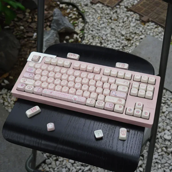 Pink Mechanical Keyboard: Bunny Keycap Set - Image 5