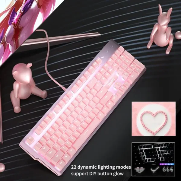 Pink Mechanical Keyboard for PC/Laptop - Image 5