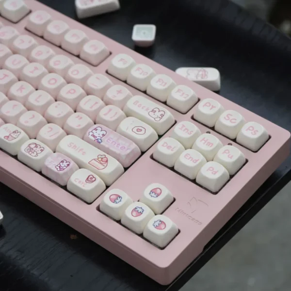 Pink Mechanical Keyboard: Bunny Keycap Set - Image 3