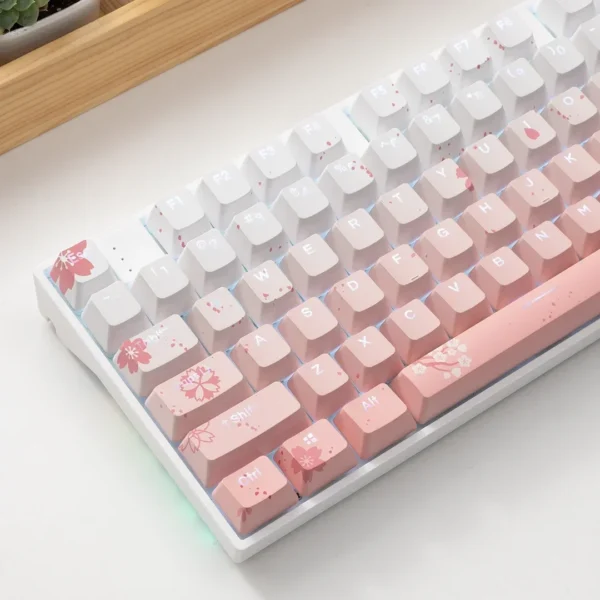 Pink Mechanical Keyboard Sakura Keycaps Set