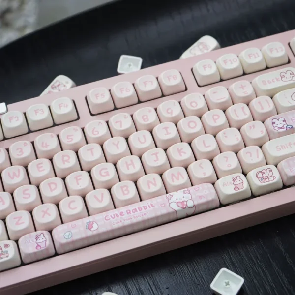 Pink Mechanical Keyboard: Bunny Keycap Set - Image 2