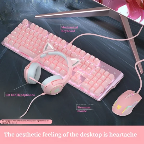 Pink Mechanical Keyboard Set - Image 3