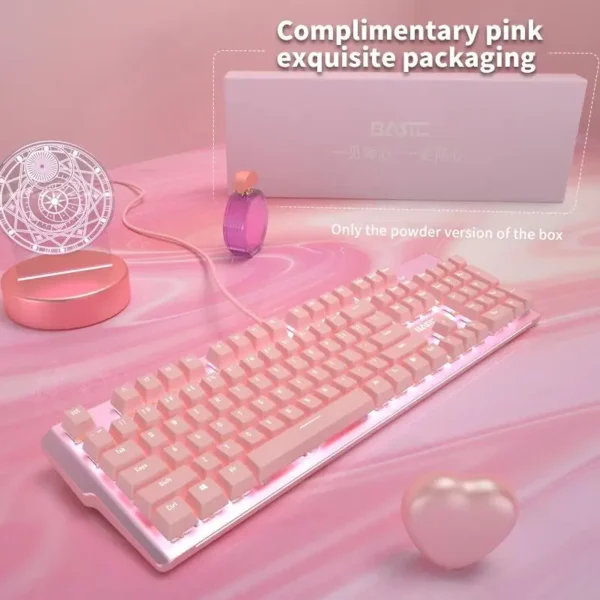 Pink Mechanical Keyboard for PC/Laptop - Image 6