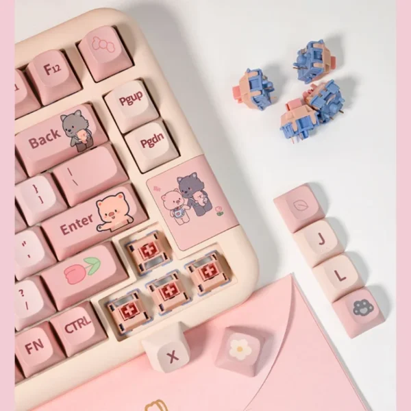 Coolkiller Wireless RGB Pink Mechanical Keyboard - Image 3