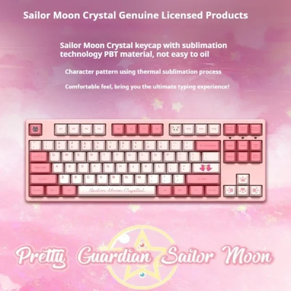 Pink Mechanical Keyboard RGB Backlit Sailor Moon - Image 5