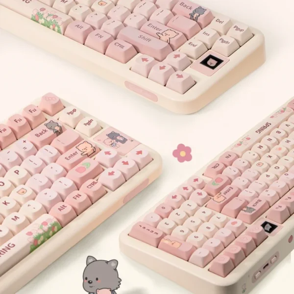 Coolkiller Wireless RGB Pink Mechanical Keyboard - Image 2