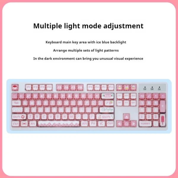 Multi-Mode Pink Mechanical Keyboard - Image 6